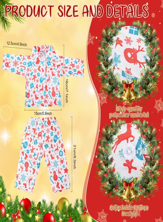 Simgoing 6 Set Christmas Doll Clothes for 18 Inch Dolls Accessories Christmas Pajamas Set Fashion Doll Clothes Pajamas Decor for Xmas Holiday Decoration Gift Supplies - Image 2